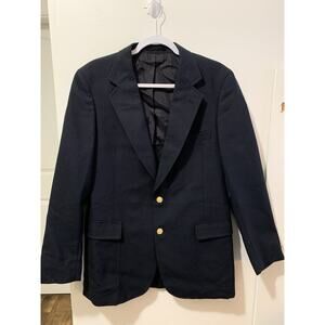 English Manor Blazer Men’s 40 Navy & Gold Button Sailor Sport Coat‎ Vintage